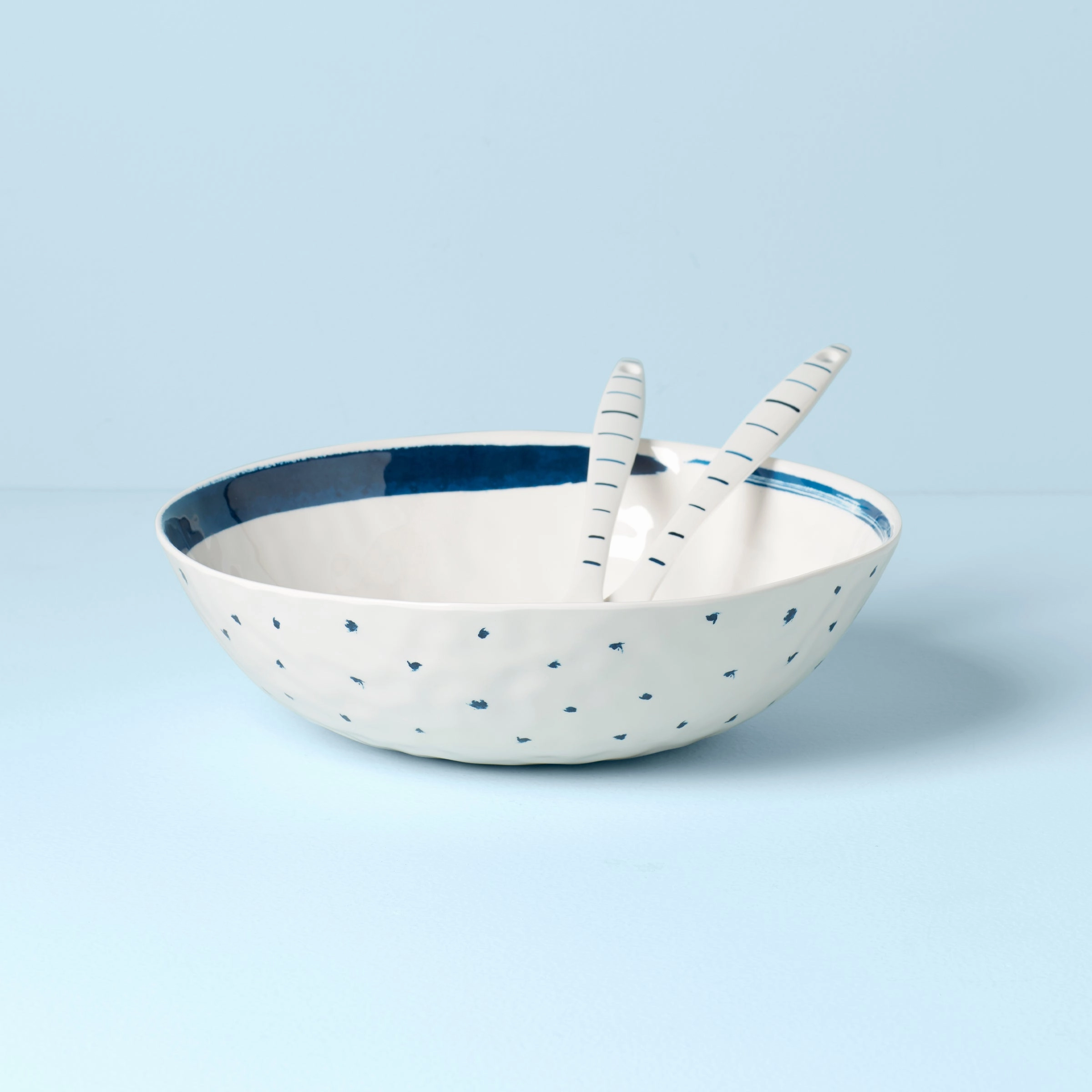 Blue Bay Melamine Salad Bowl With Serverssummer decor ,outdoor summer decor 