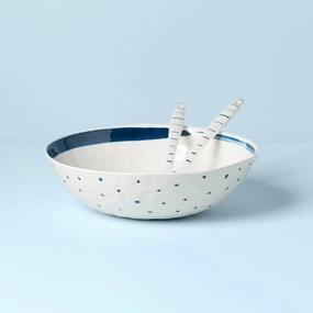 Blue Bay Melamine Salad Bowl With Serverssummer decor ,outdoor summer decor 