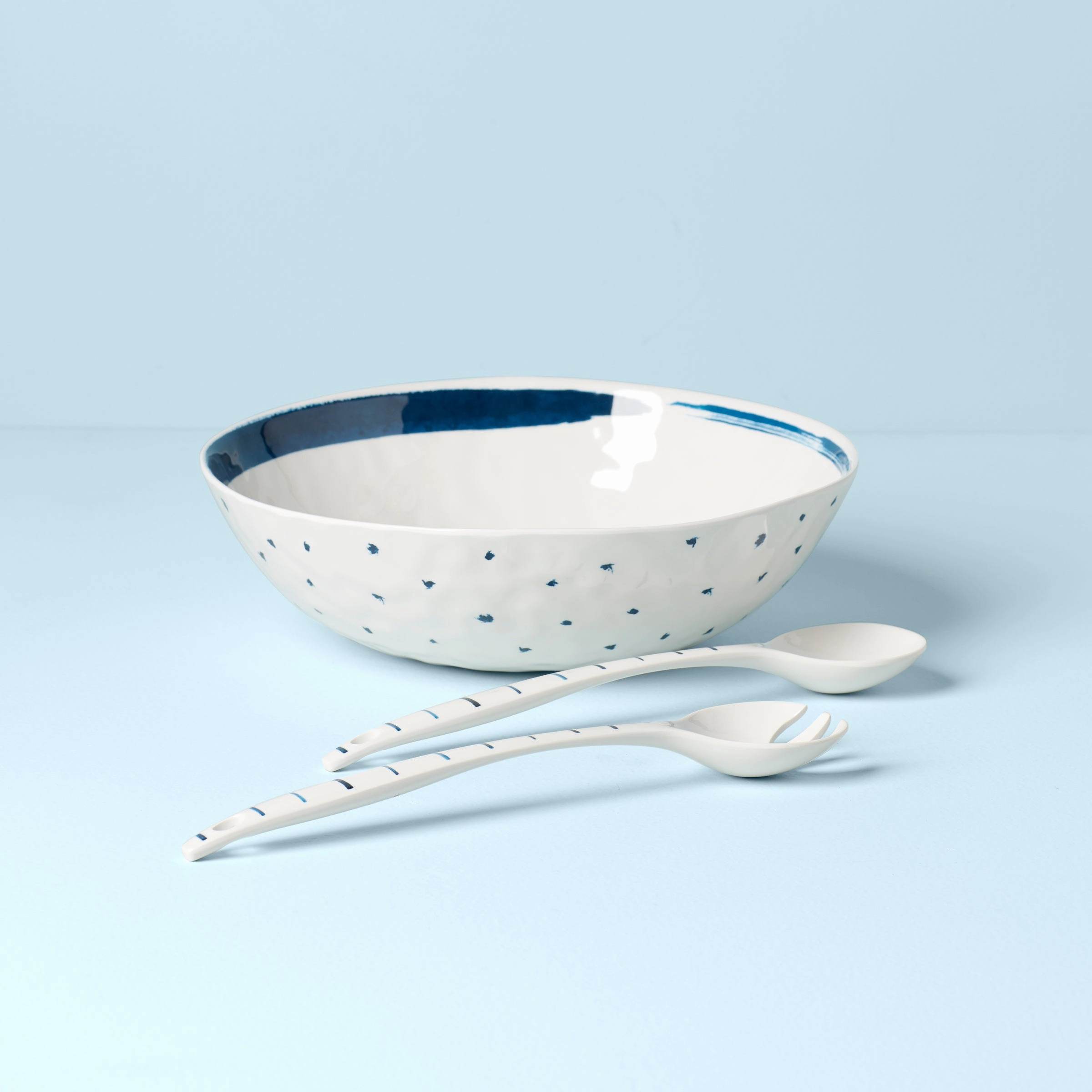 Blue Bay Melamine Salad Bowl With Servers