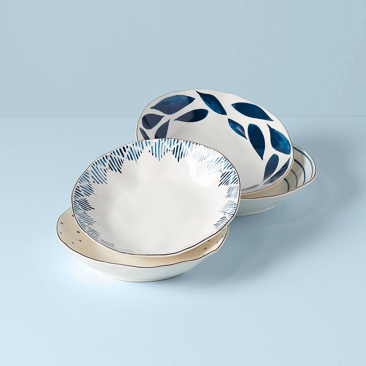 Blue Bay Pasta Bowls - Set of 4summer decor ,outdoor summer decor 