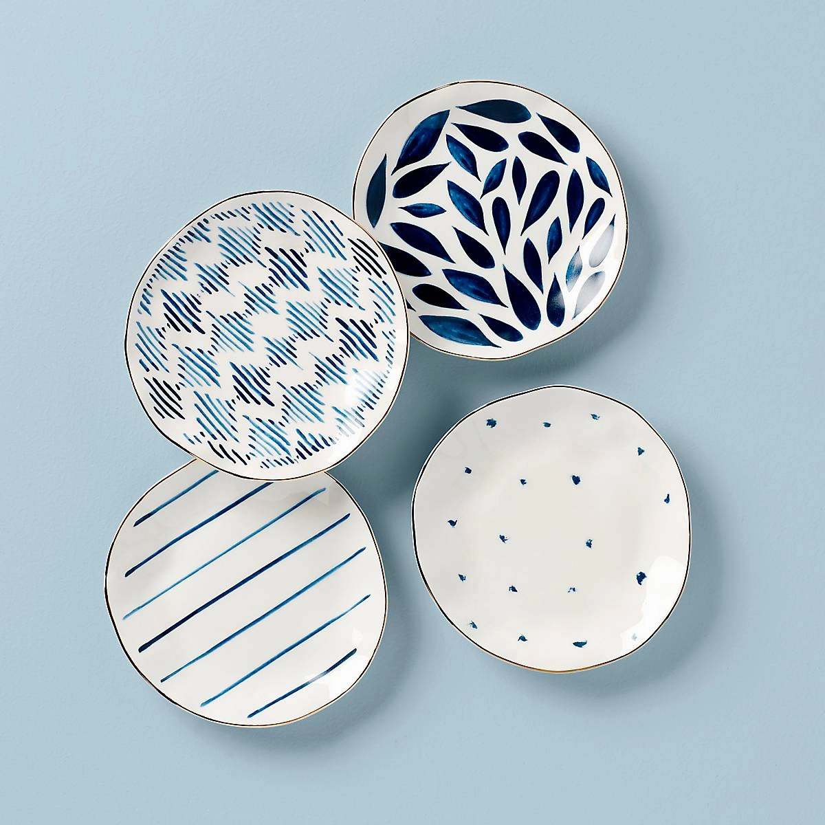 Blue Bay Tidbit Plates - Set of 4summer decor ,outdoor summer decor 