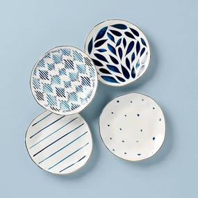 Blue Bay Tidbit Plates - Set of 4summer decor ,outdoor summer decor 