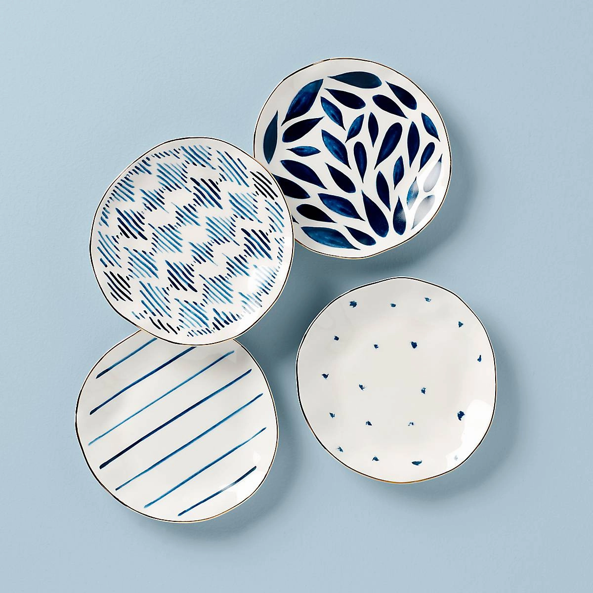 Blue Bay Tidbit Plates - Set of 4easter decorations ,easter centerpiece 