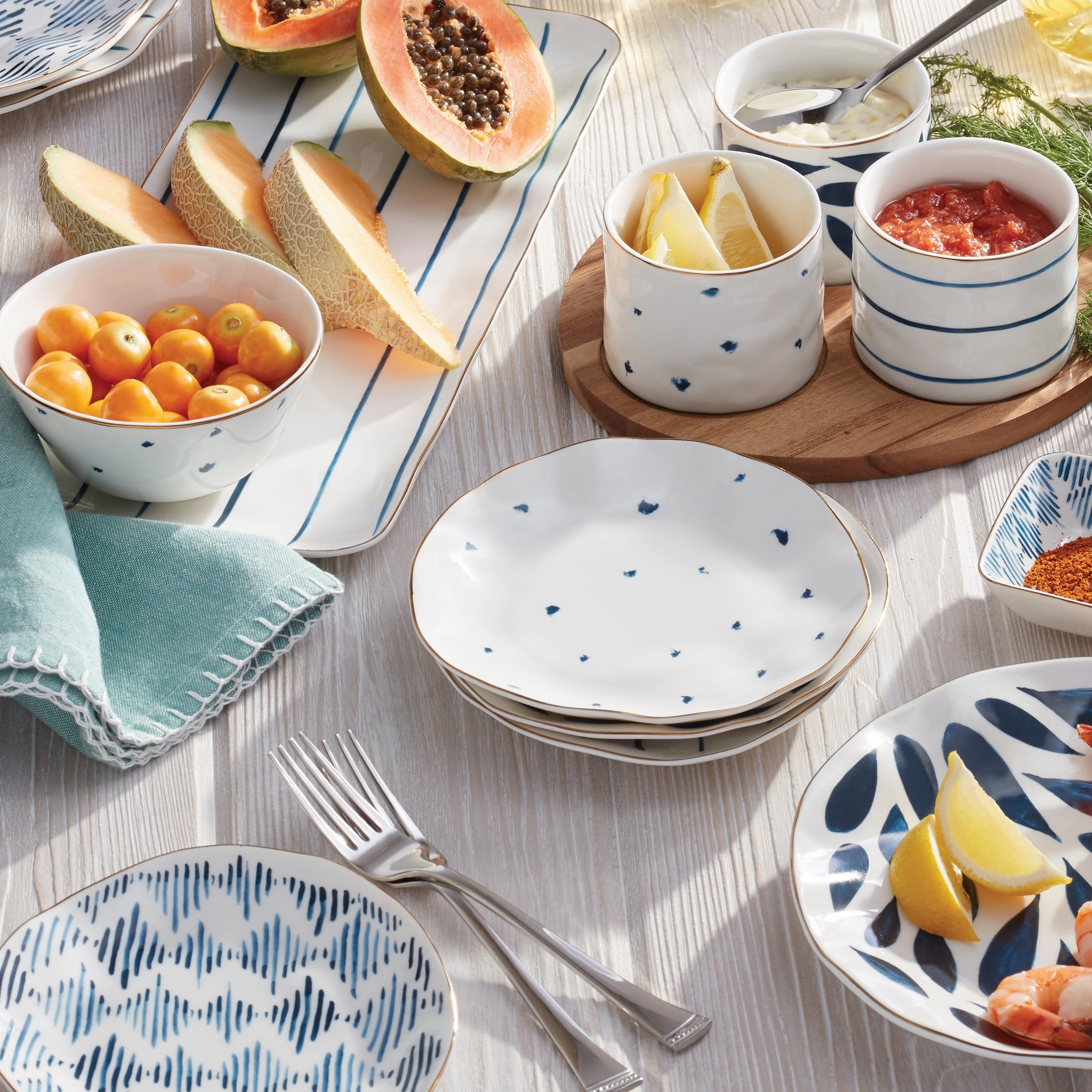 Blue Bay Tidbit Plates - Set of 4