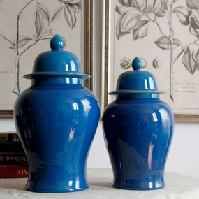 Blue Ceramic Chinese Urnhome decoration ,modern home decor 