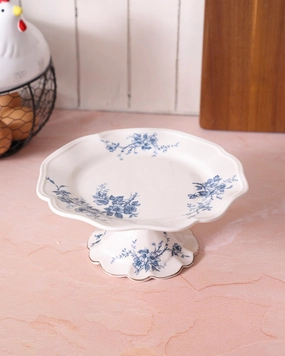 Blue Floral Scalloped Edge Cake Standmodern kitchen decor ,kitchen dinner set ,dinnerware 