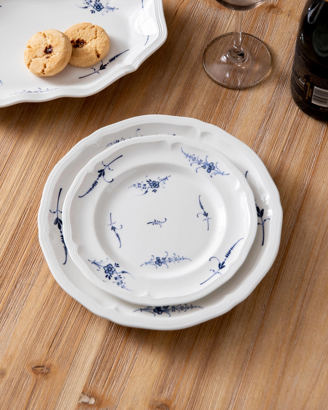 Blue Floral Scroll Quarter Plate