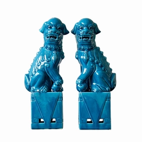 Blue Foo Dogs - Set of 2home decoration ,modern home decor 