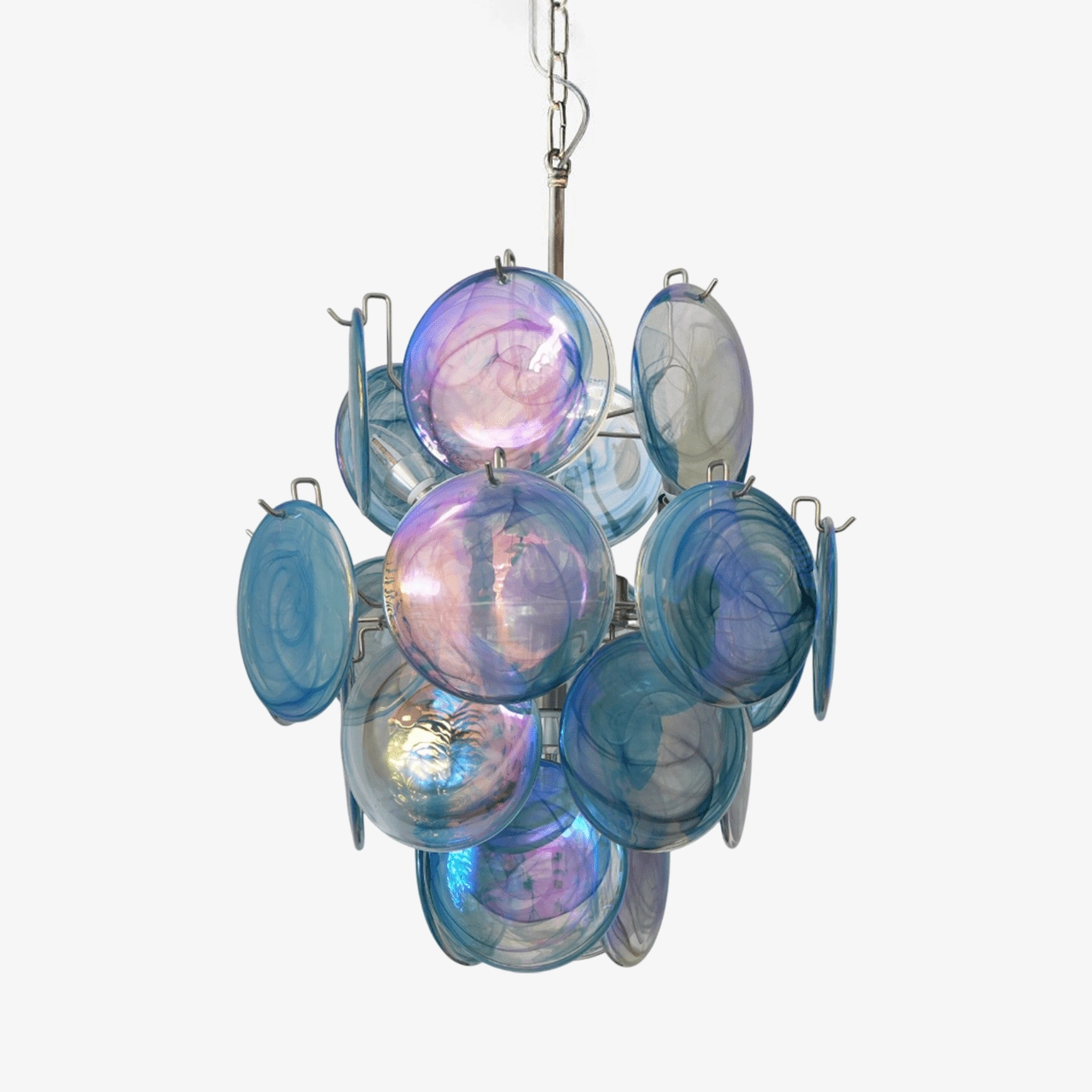 Blue Murano Disc Glass Chandelierrustic chandelier,bedroom chandelier 
