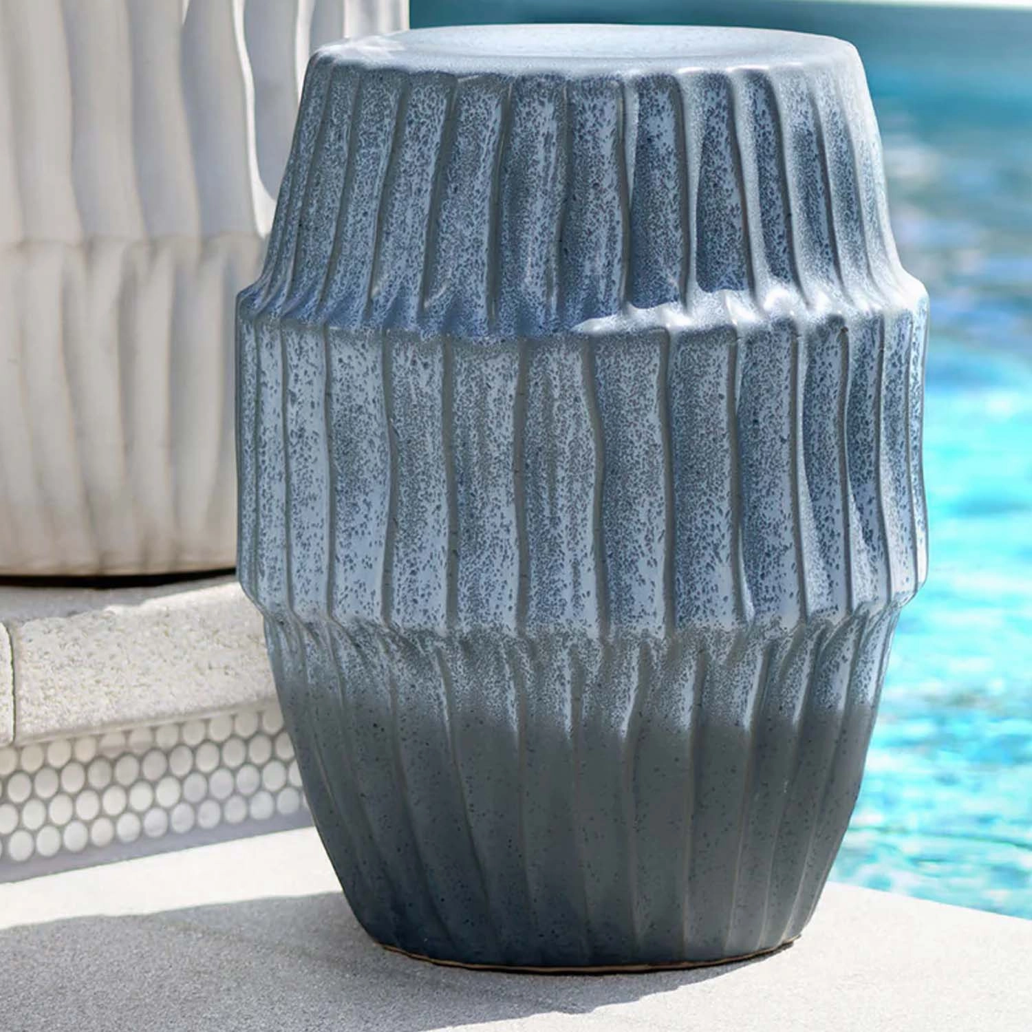Blue Ombre Algae Side Table