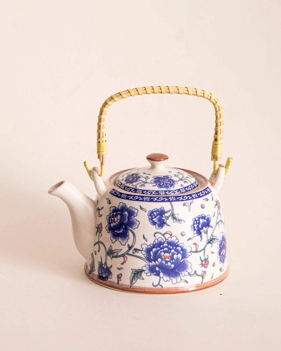 Blue Orchid Ceramic Tea Kettle