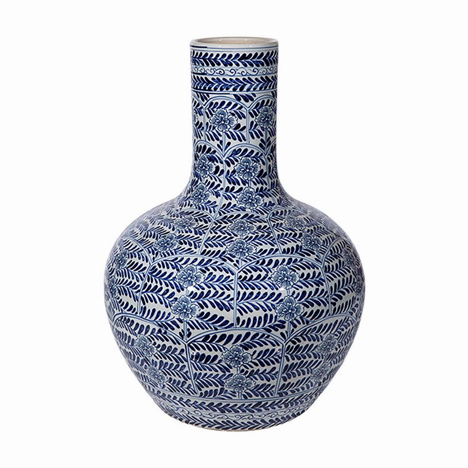 Blue White Blossom Globe Vasehome decor ,wall decor 