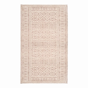 Bobbie Peach and Ivory Textured Tribal Rugmodern color block patchwork rug