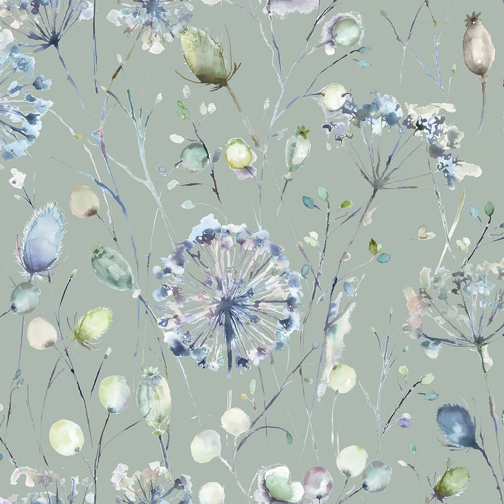 Boronia Printed Cotton Made to Measure Roman Blinds Crocus/Willow