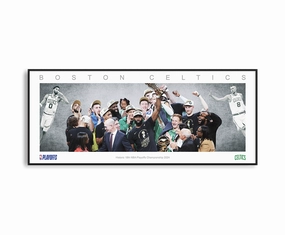 BOSTON CELTICS PANORAMIC COLLAGE PRINT FRAMED WINGShandmade souvenirs