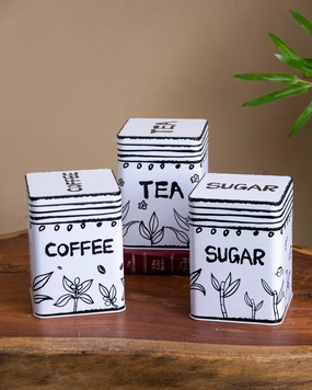 Botanical Bliss Kitchen Storage Canisters - Set Of 3modern kitchen decor ,kitchen dinner set ,dinnerware 