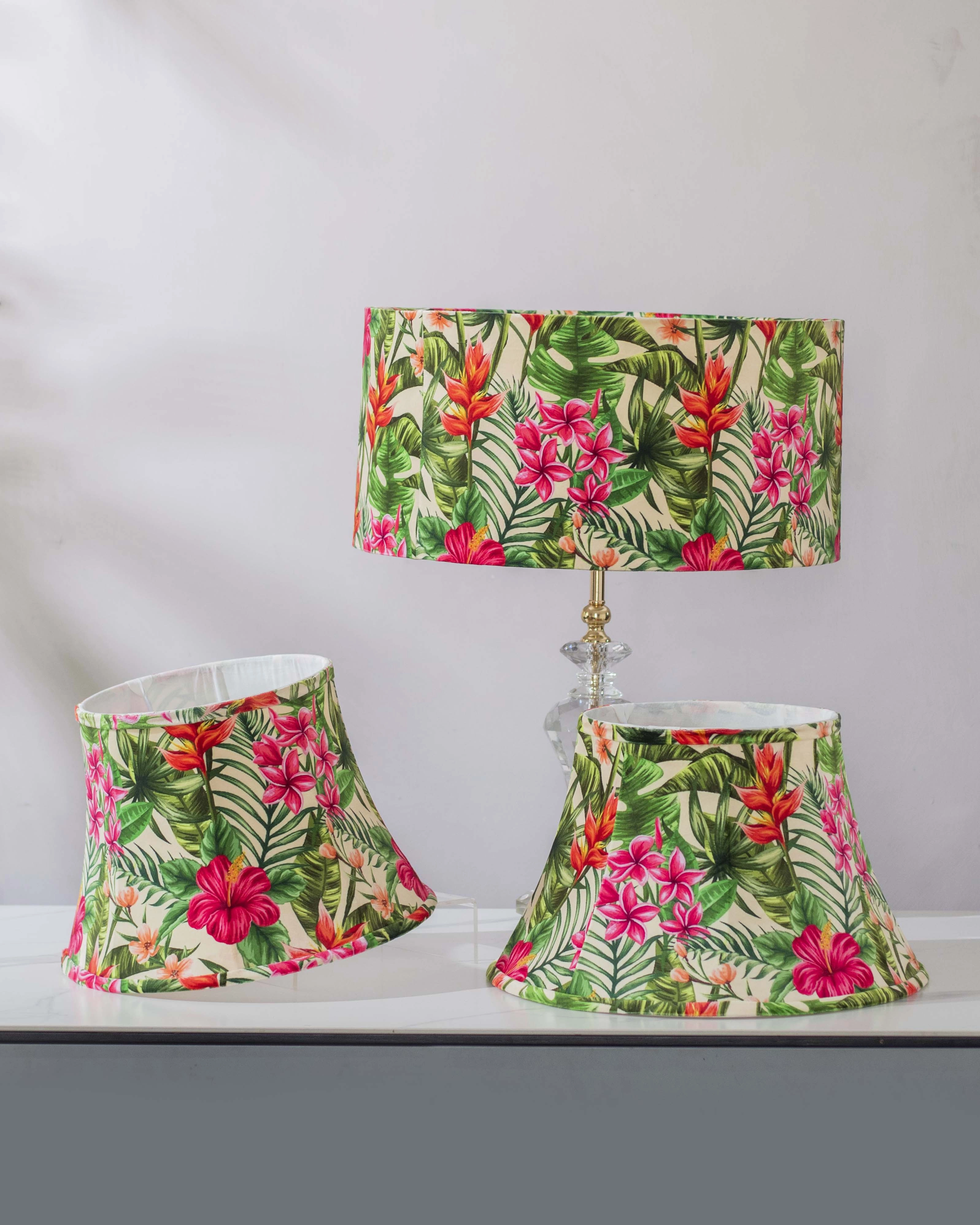 Botanical Printed Cotton  Empire Lamp Shade - Large