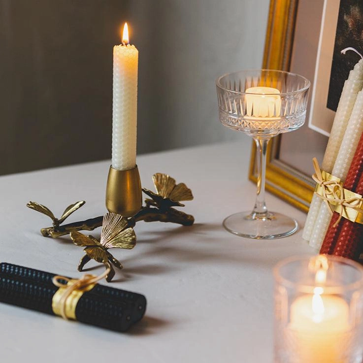 Brass Butterfly Candlestick Holders