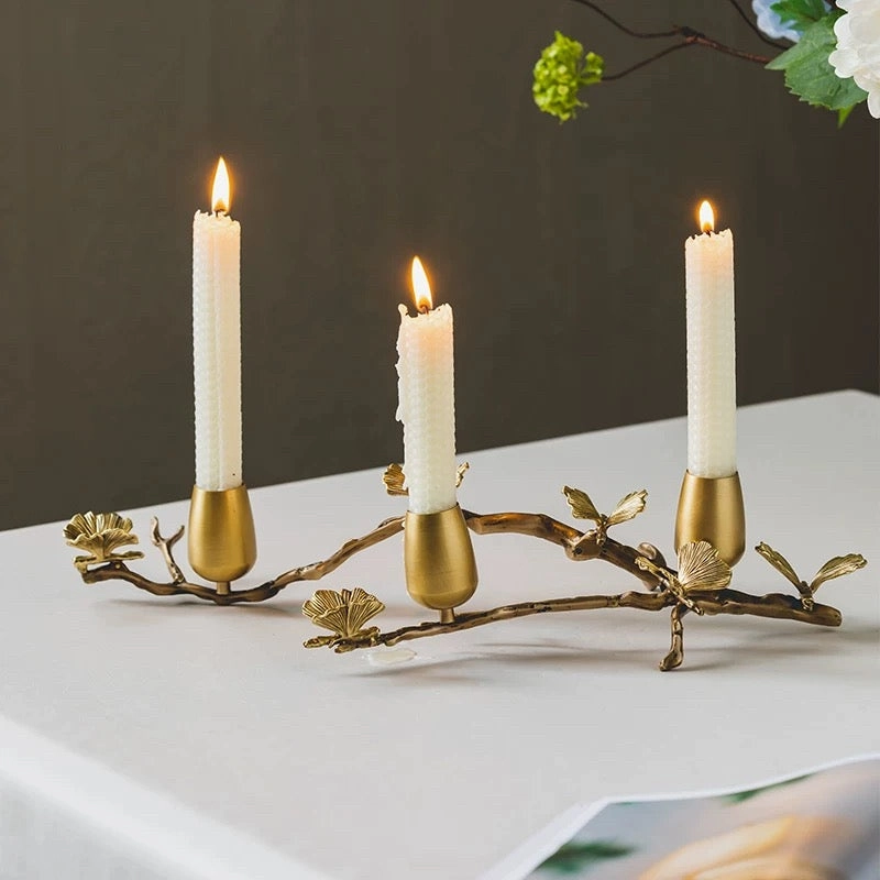 Brass Butterfly Candlestick Holders