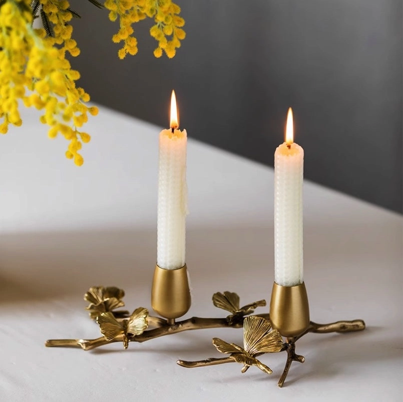 Brass Butterfly Candlestick Holders