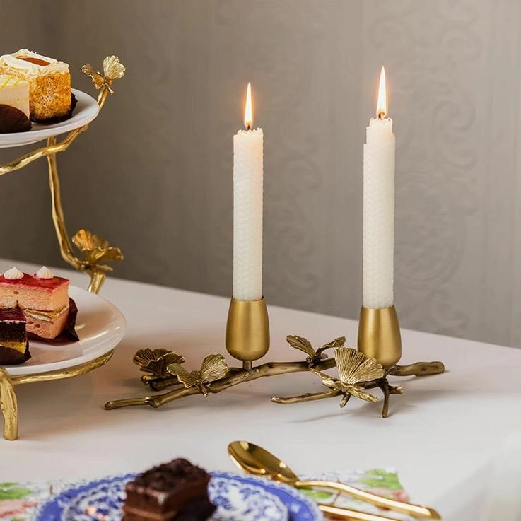 Brass Butterfly Candlestick Holders
