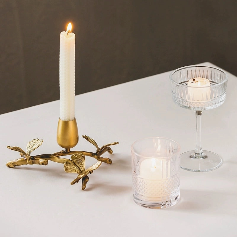 Brass Butterfly Candlestick Holders