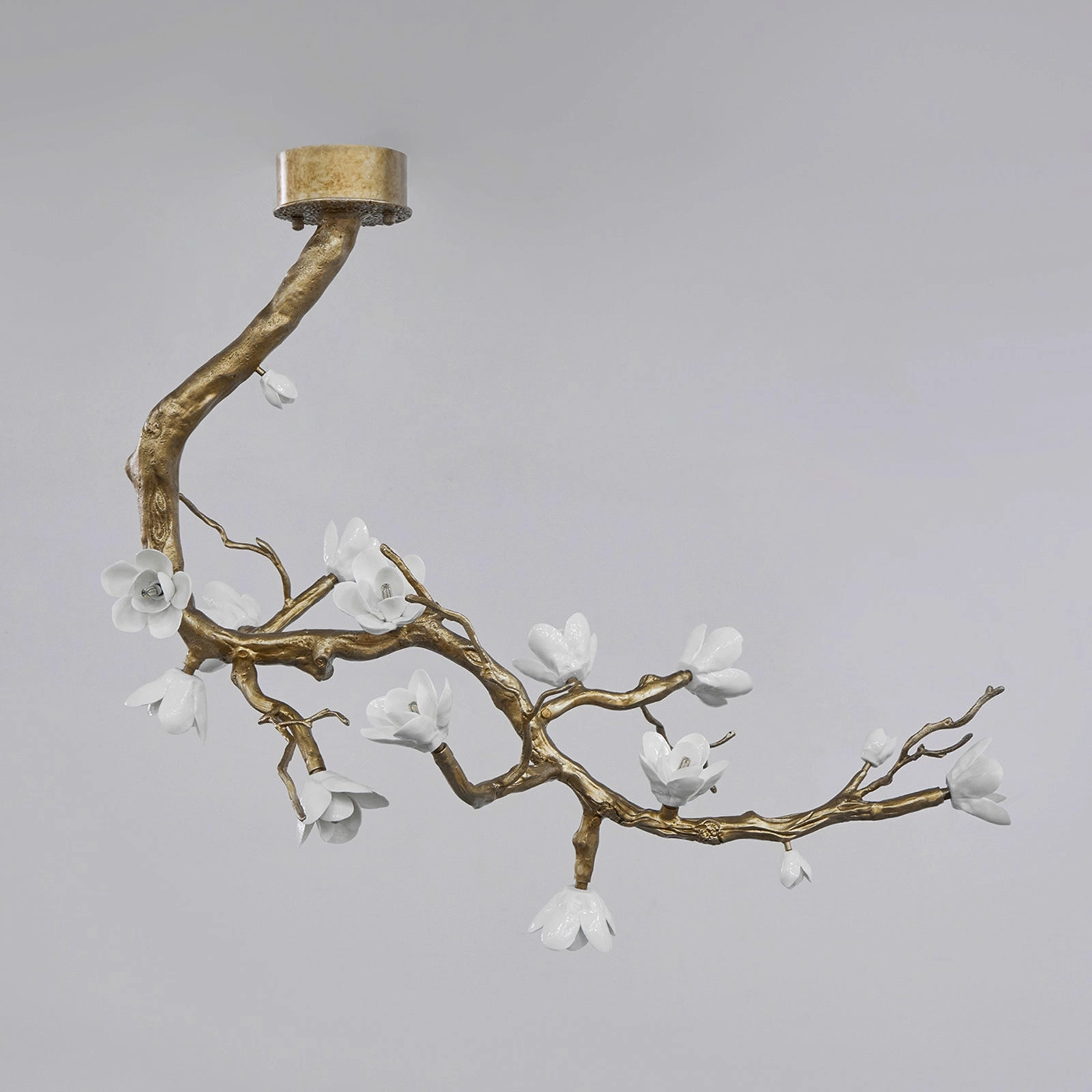 Brass Flower Branch Chandelier