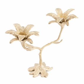 Brass Palm Candle Holder - 10.5" Tallnordic style desktop ornaments