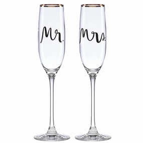 Bridal Party 2-Piece Champagne Flute Setvalentine's day decorations ,valentine's centerpiece 