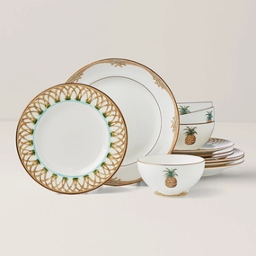 British Colonial Bamboo 12-Piece Dinnerware Setsummer decor ,outdoor summer decor 