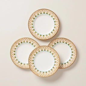 British Colonial Bamboo Accent Plates - Set of 4summer decor ,outdoor summer decor 