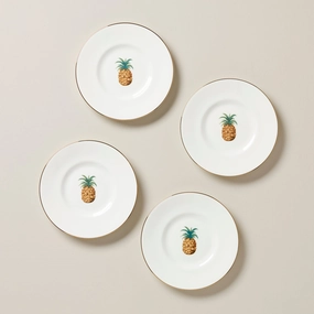 British Colonial Bamboo Dessert Plates - Set of 4summer decor ,outdoor summer decor 