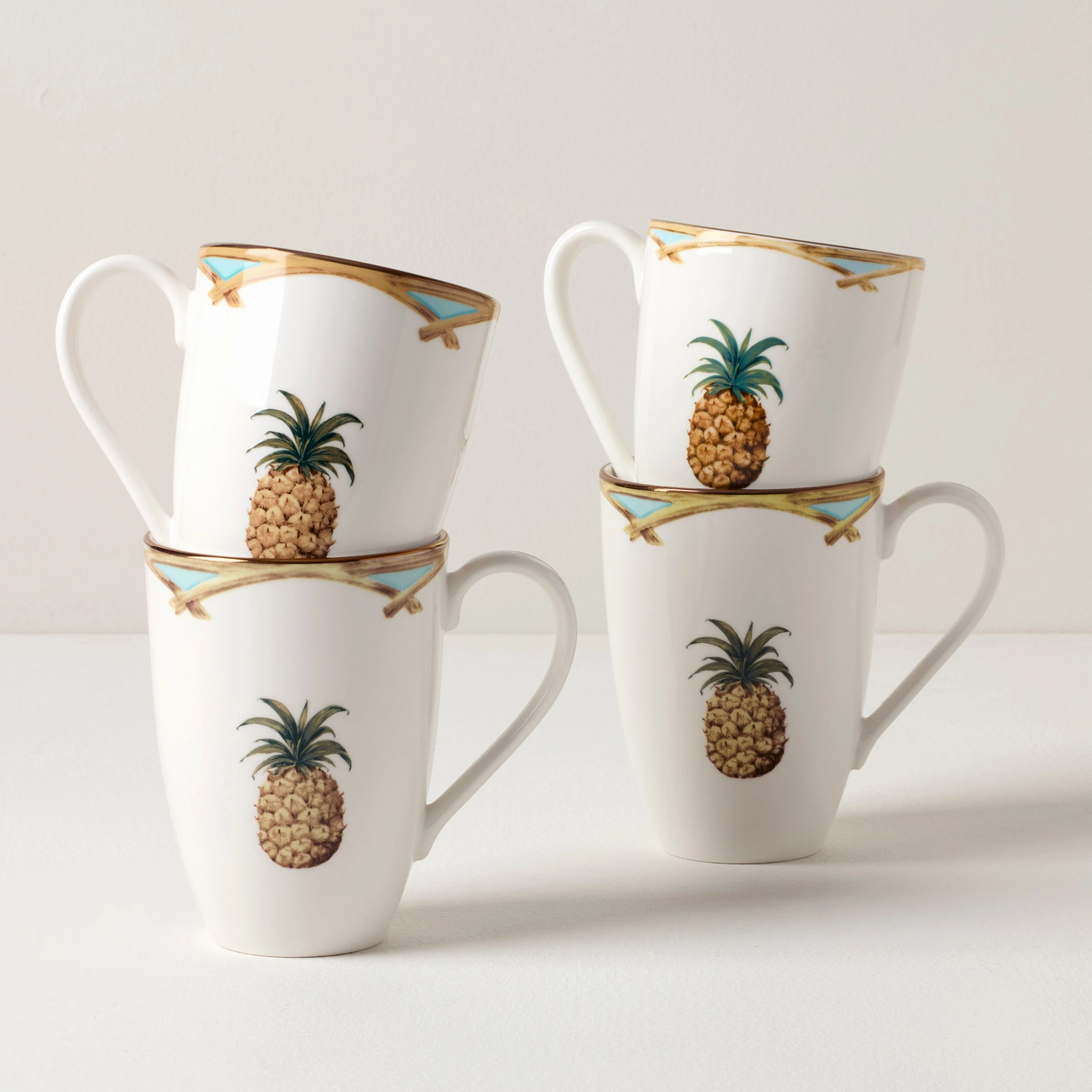 British Colonial Bamboo Mugs - Set of 4glass cups ,personalized mugs 
