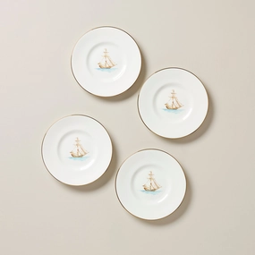 British Colonial Tradewind Dessert Plates - Set of 4summer decor ,outdoor summer decor 
