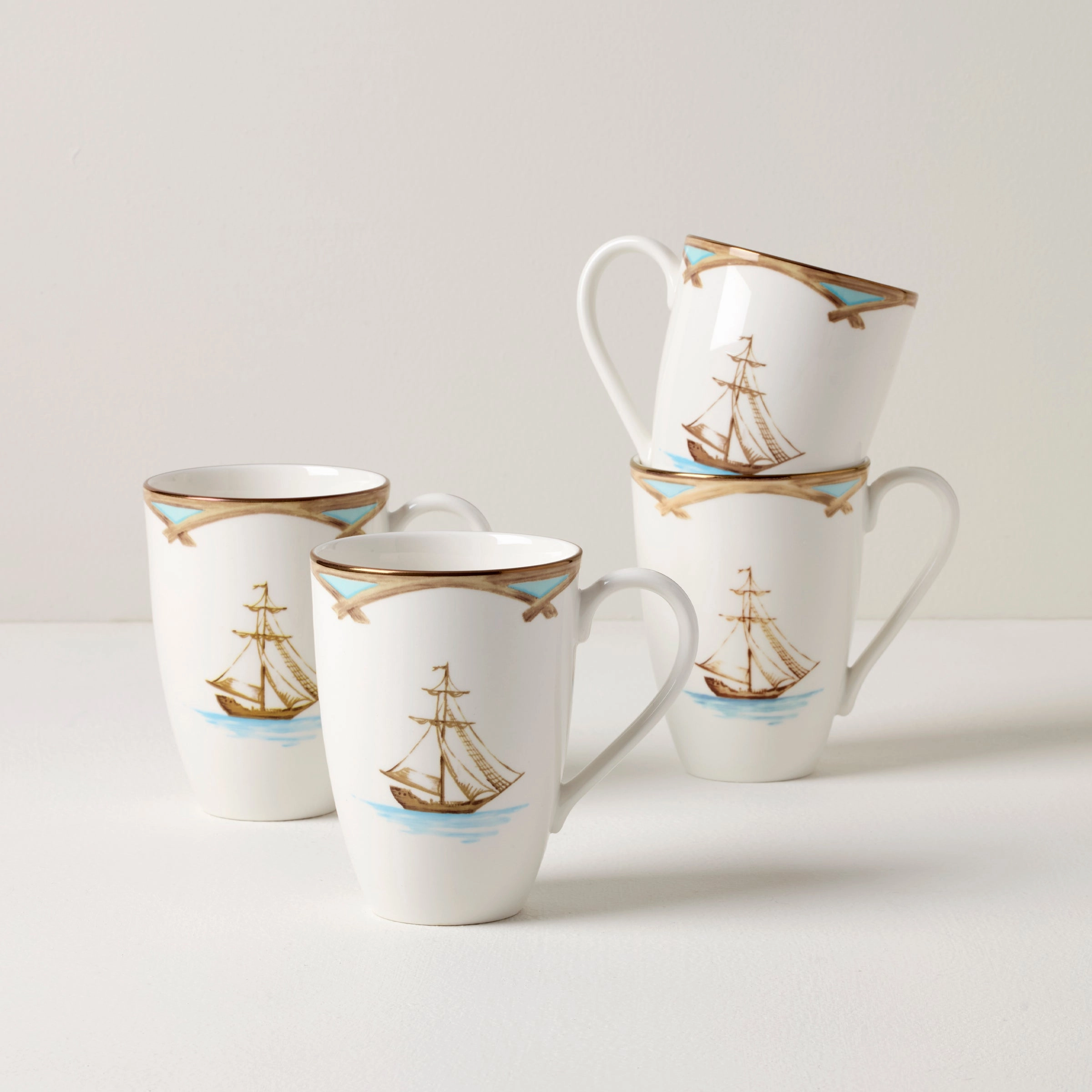 British Colonial Tradewind Mugs - Set of 4summer decor ,outdoor summer decor 
