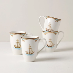 British Colonial Tradewind Mugs - Set of 4summer decor ,outdoor summer decor 