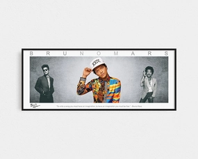 BRUNO MARS PANORAMIC COLLAGE PRINT SIGNED FRAMED WINGSnordic style wall decor