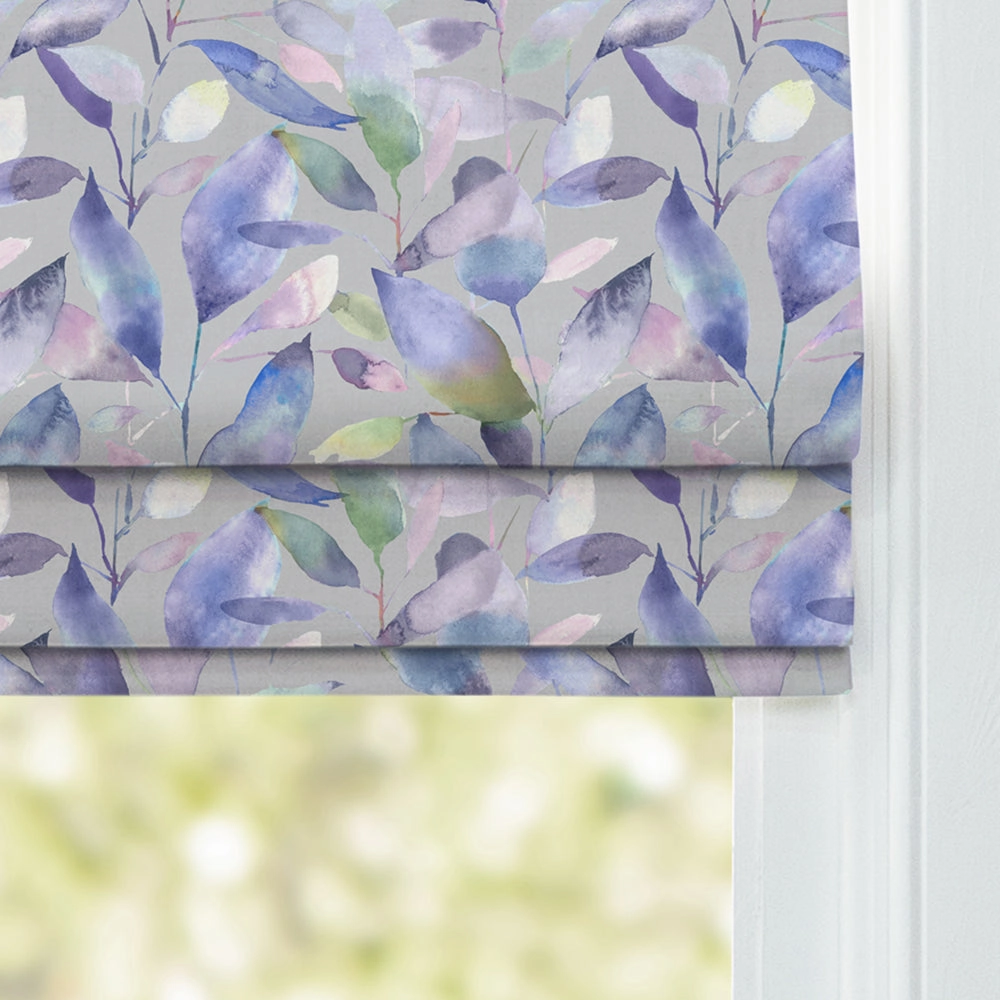 Brympton Printed Cotton Made to Measure Roman Blinds Heather Stone