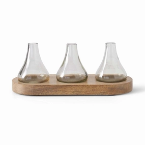 Budvases On Wood Tray - Set of 3nordic style desktop ornaments