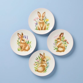 Bunny Accent Plates - Set of 4easter decorations ,easter centerpiece 