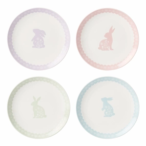 Bunny Hop Accent Plates - Set of 4easter decorations ,easter centerpiece 