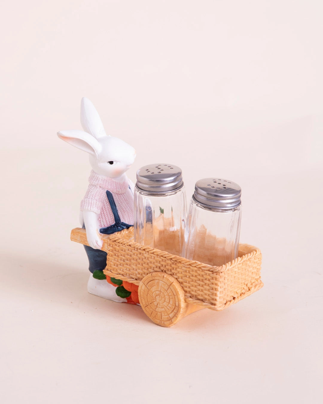 Bunnys Garden Salt & Pepper Shaker Set - Pink