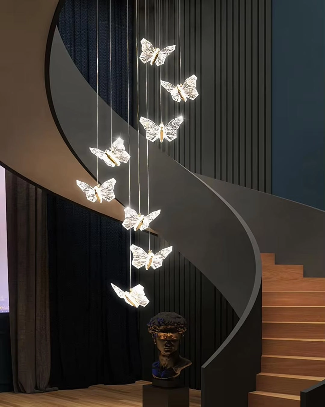Butterfly Crystal LED Pendant Chandelier - 12 Light