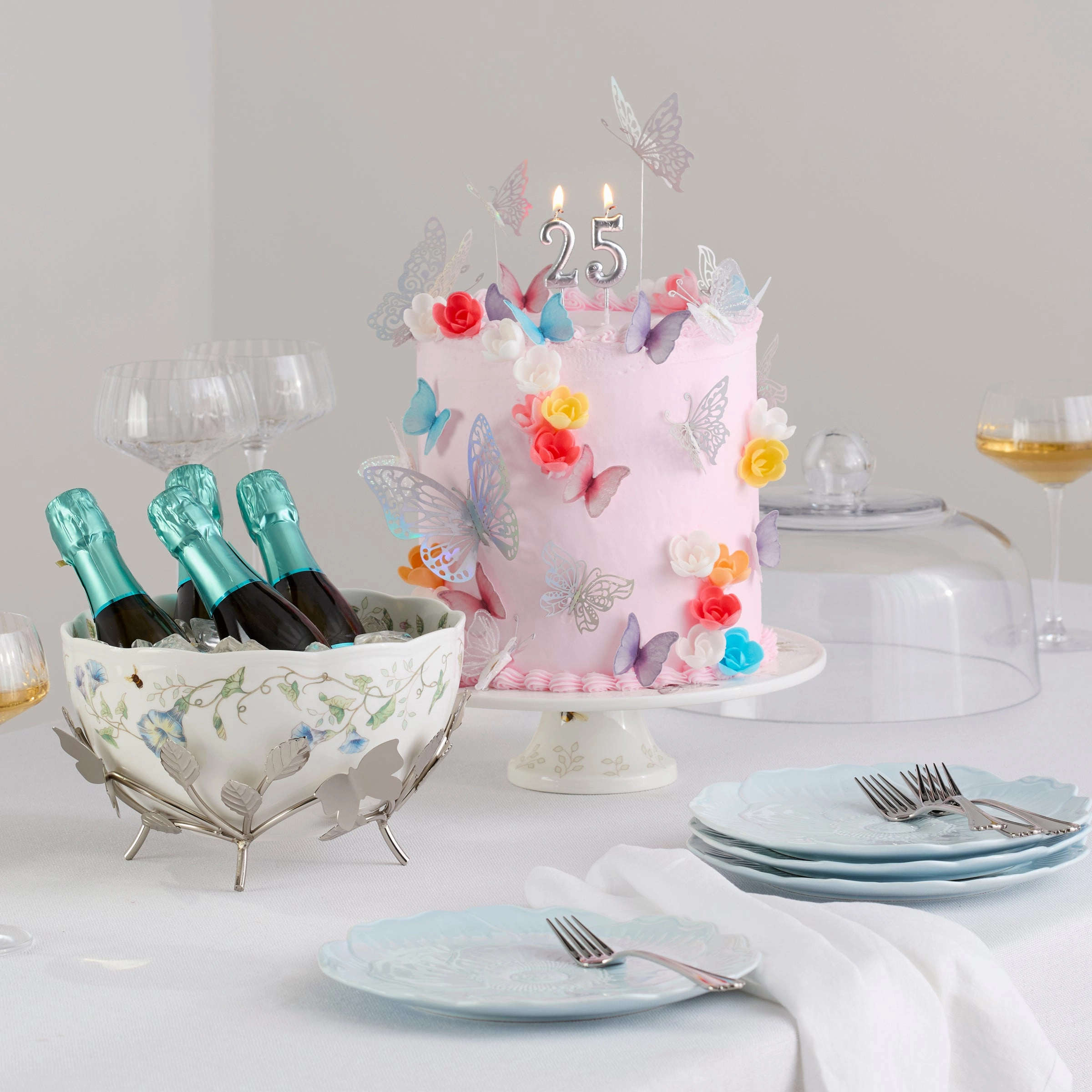 Butterfly Meadow 25th Anniversary Cake Plate
