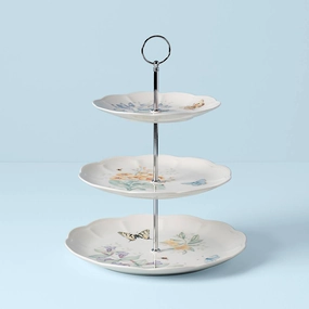 Butterfly Meadow 3-Tiered Servermodern kitchen decor ,kitchen dinner set ,dinnerware 