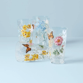 Butterfly Meadow Acrylic Highball Glasses - Set Of 4summer decor ,outdoor summer decor 