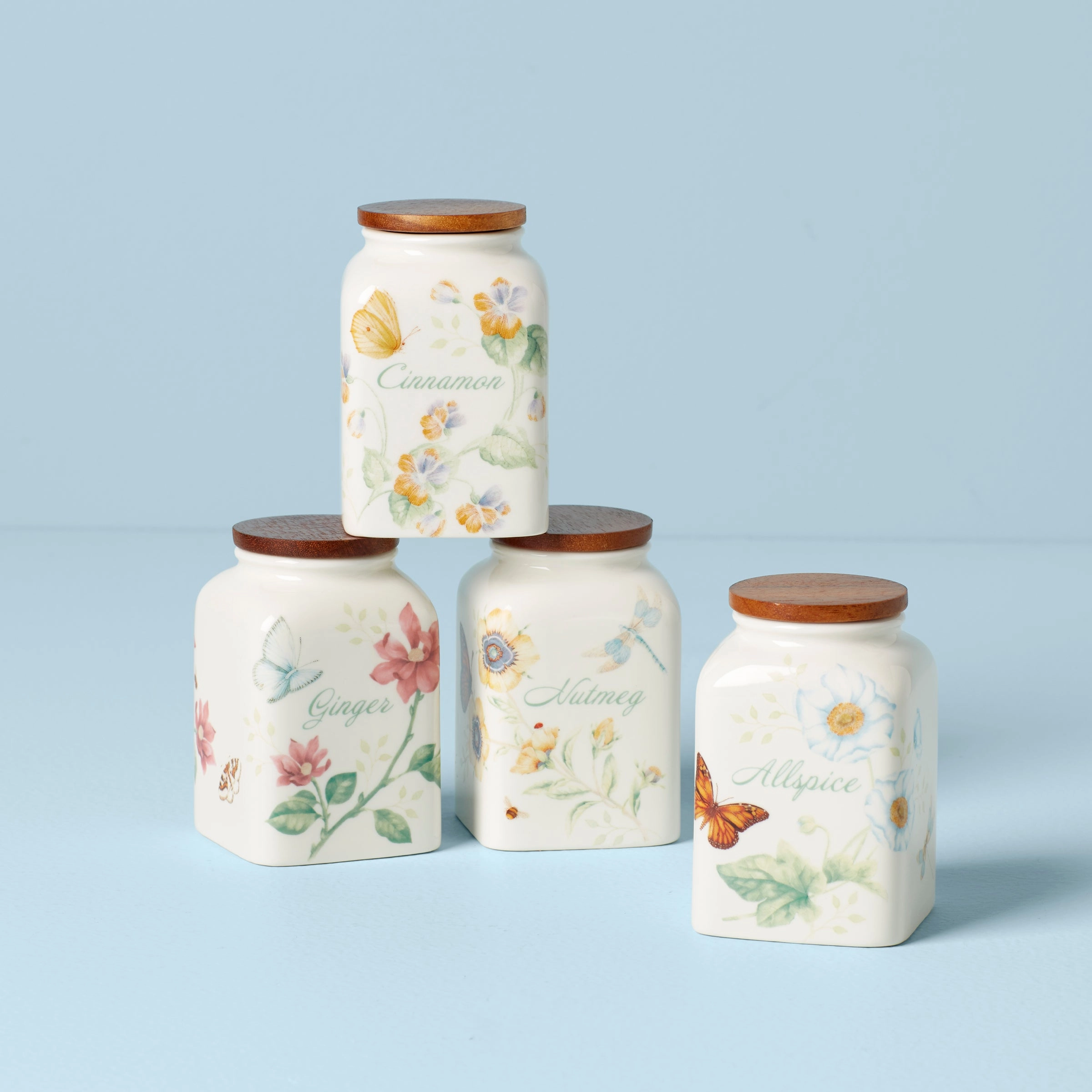 Butterfly Meadow Baking Spice Jars - Set Of 4modern kitchen decor ,kitchen dinner set ,dinnerware 