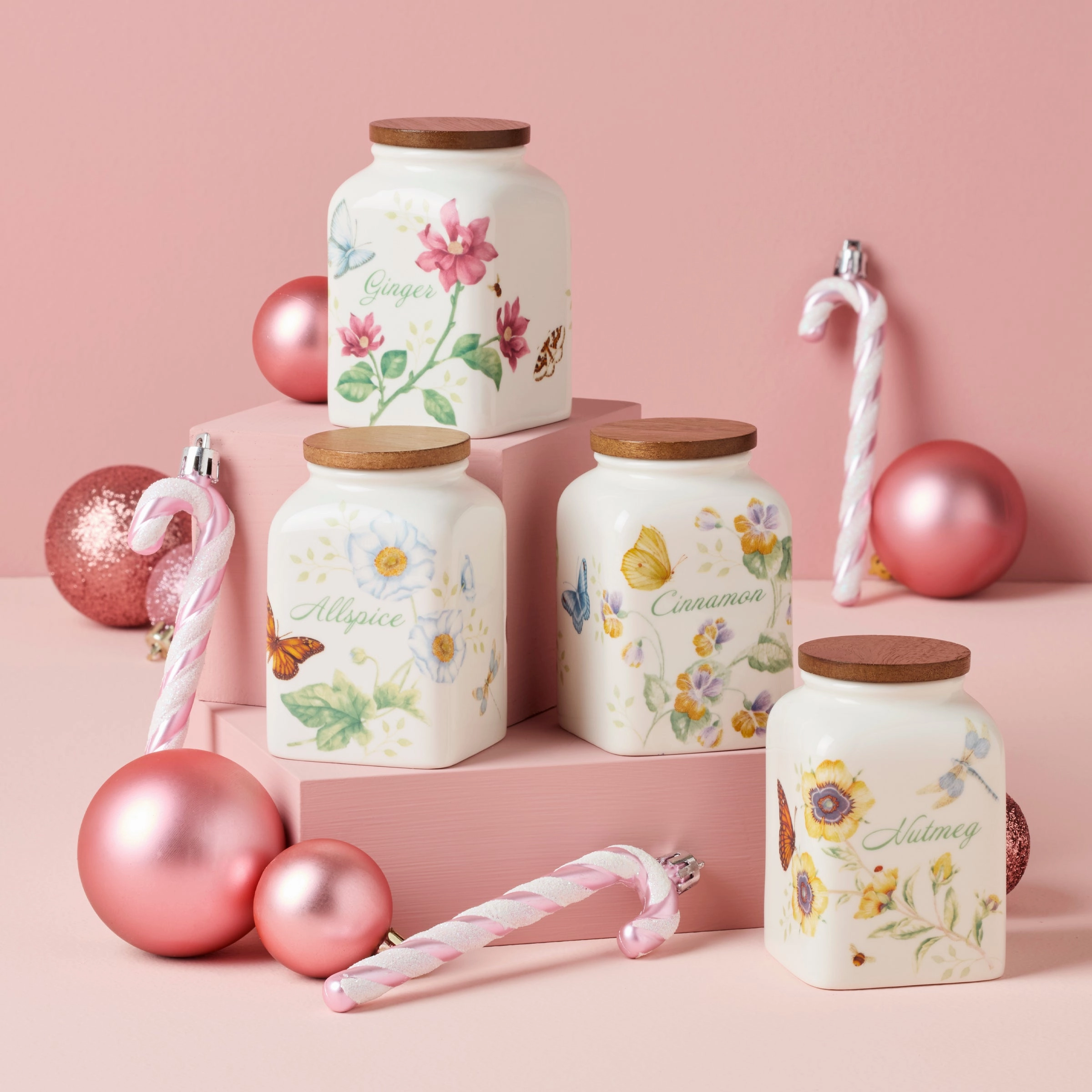 Butterfly Meadow Baking Spice Jars - Set Of 4