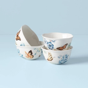 Butterfly Meadow Blue Dessert Bowls - Set of 4modern kitchen decor ,kitchen dinner set ,dinnerware 