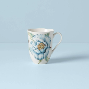 Butterfly Meadow Blue Mugglass cups ,personalized mugs 